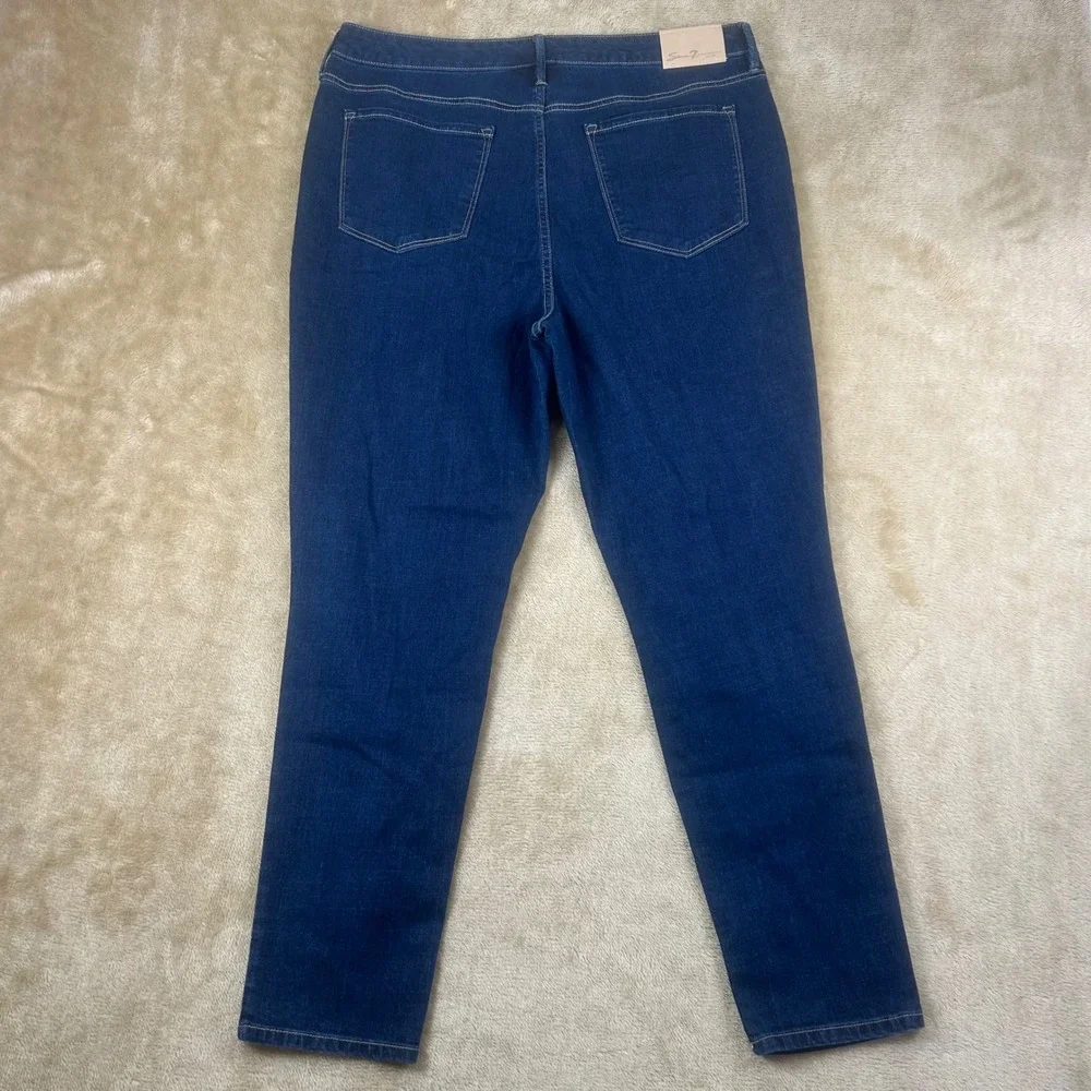 Seven7 Women‎ Skinny Jeans Dark Wash High Rise Blue Denim Size 16 Stretch